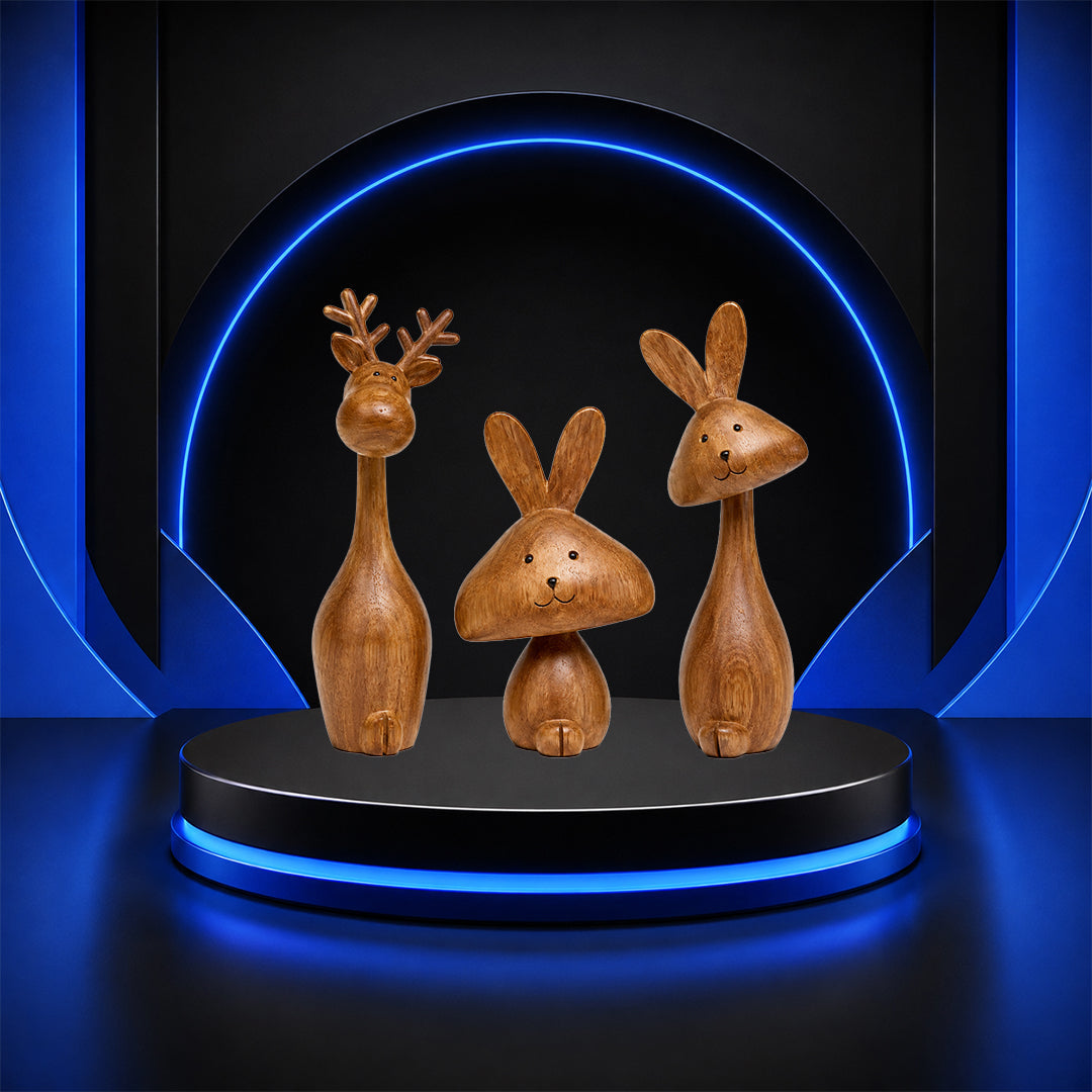 Pax Boxs Medieval Style Rabbit Family Figurine product photo