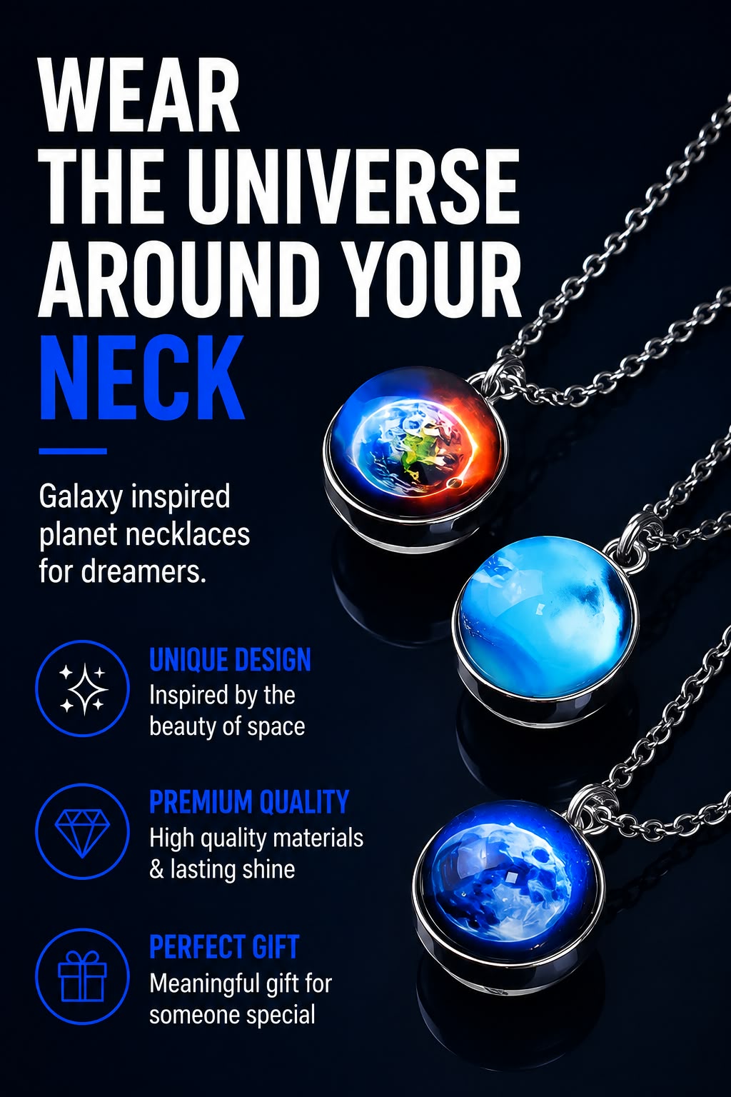 Pax Boxs Solar System Pendant Necklace - Landing Image 1
