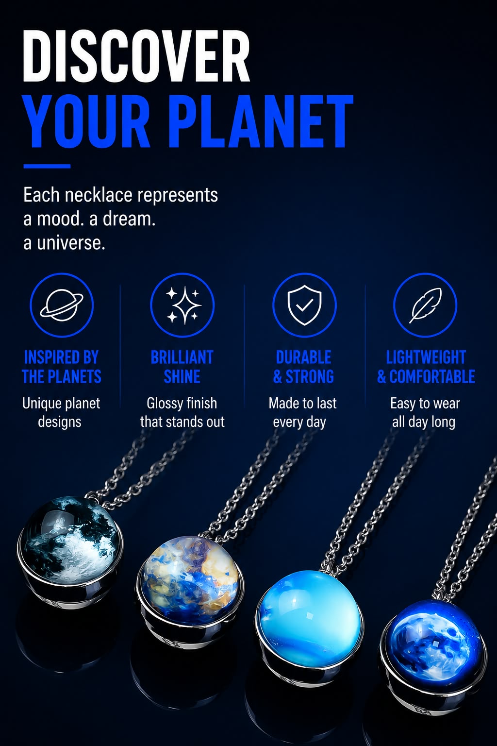 Pax Boxs Solar System Pendant Necklace - Landing Image 2