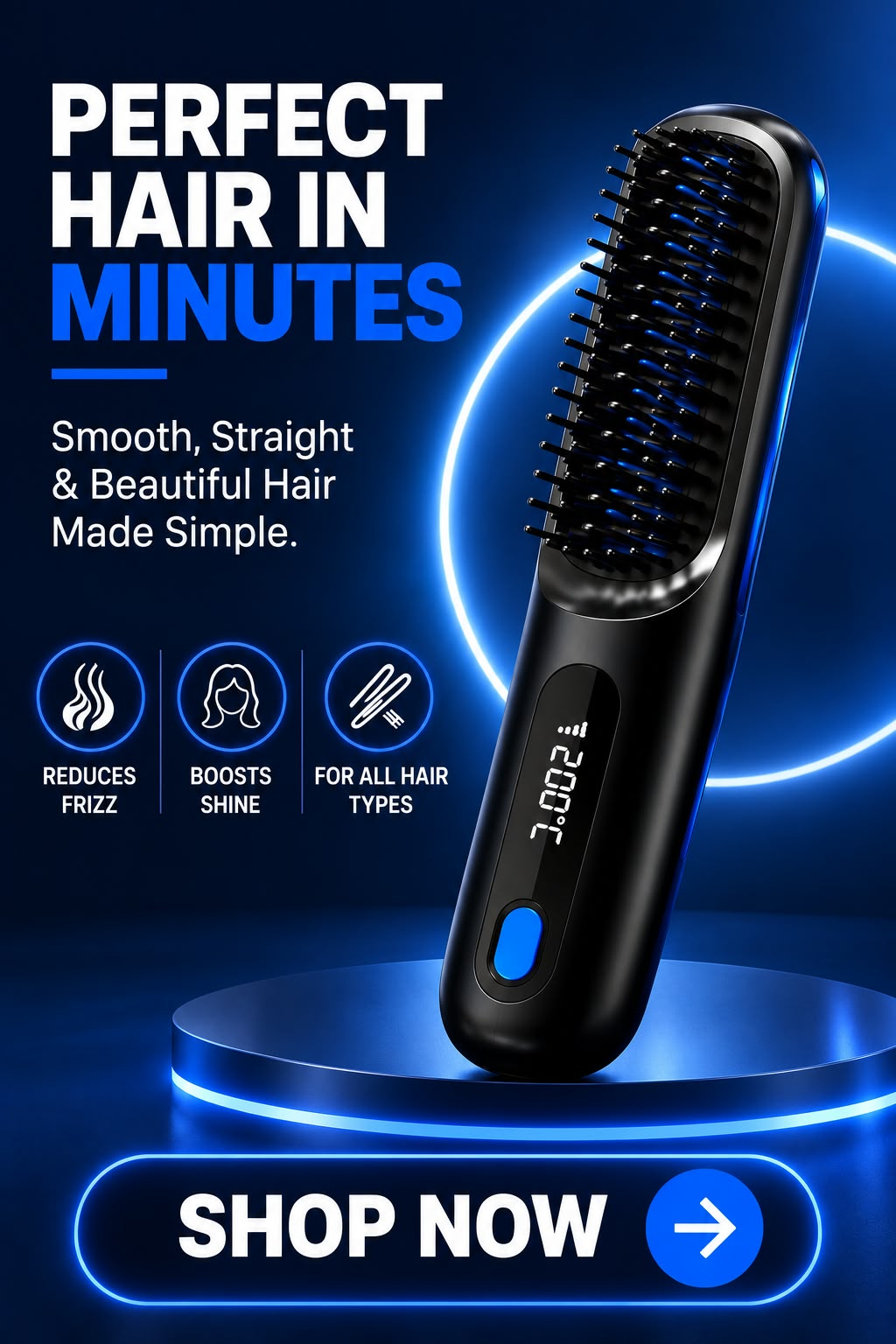 Pax Boxs Wireless Hair Straightening Comb with Negative Ion Technology - Landing Image 2