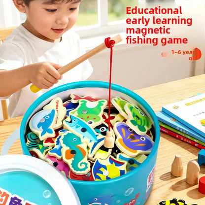 Pax Boxs Wooden Magnetic Fishing Game for Kids