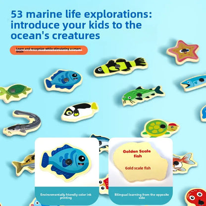 Pax Boxs Wooden Magnetic Fishing Game for Kids